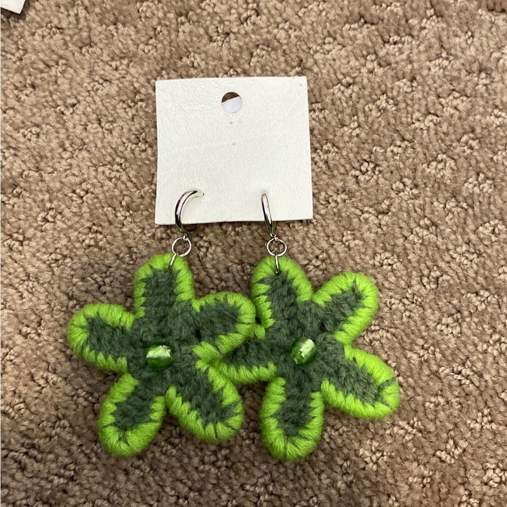 Crochet free people earrings